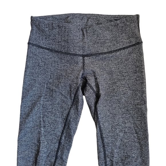 Lululemon Athletica Wunder Under Herringbone Black Gray Leggings Size 4 - Picture 10 of 11